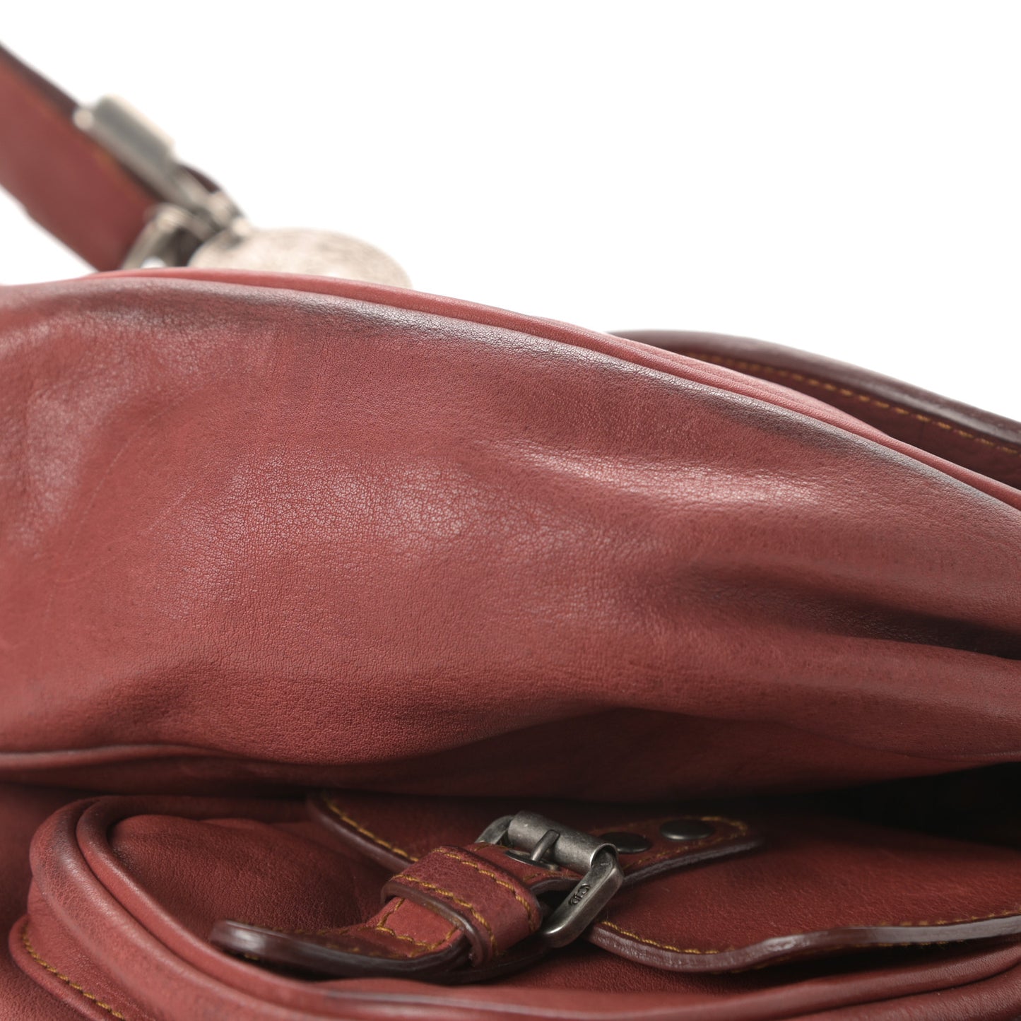 Calfskin Medium Gaucho Double Saddle Red