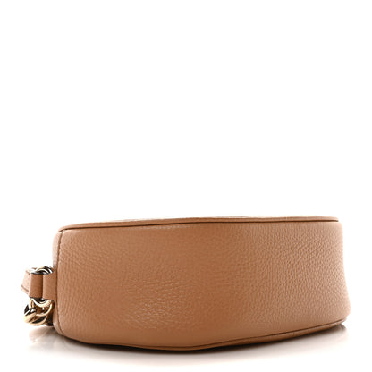 Gucci Pebbled Calfskin Oval Soho Shoulder Bag Beige Camelia 4 of 10