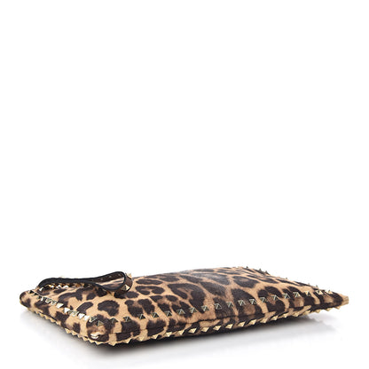 Valentino Garavani Calf Hair Leopard Print Rockstud Zip Wristlet Pouch Leopard 4 of 9