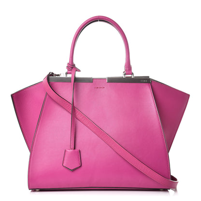 Fendi Vitello Dolce Shiny Nappa Petite 3Jours Tote Magenta Carbone 1 of 13