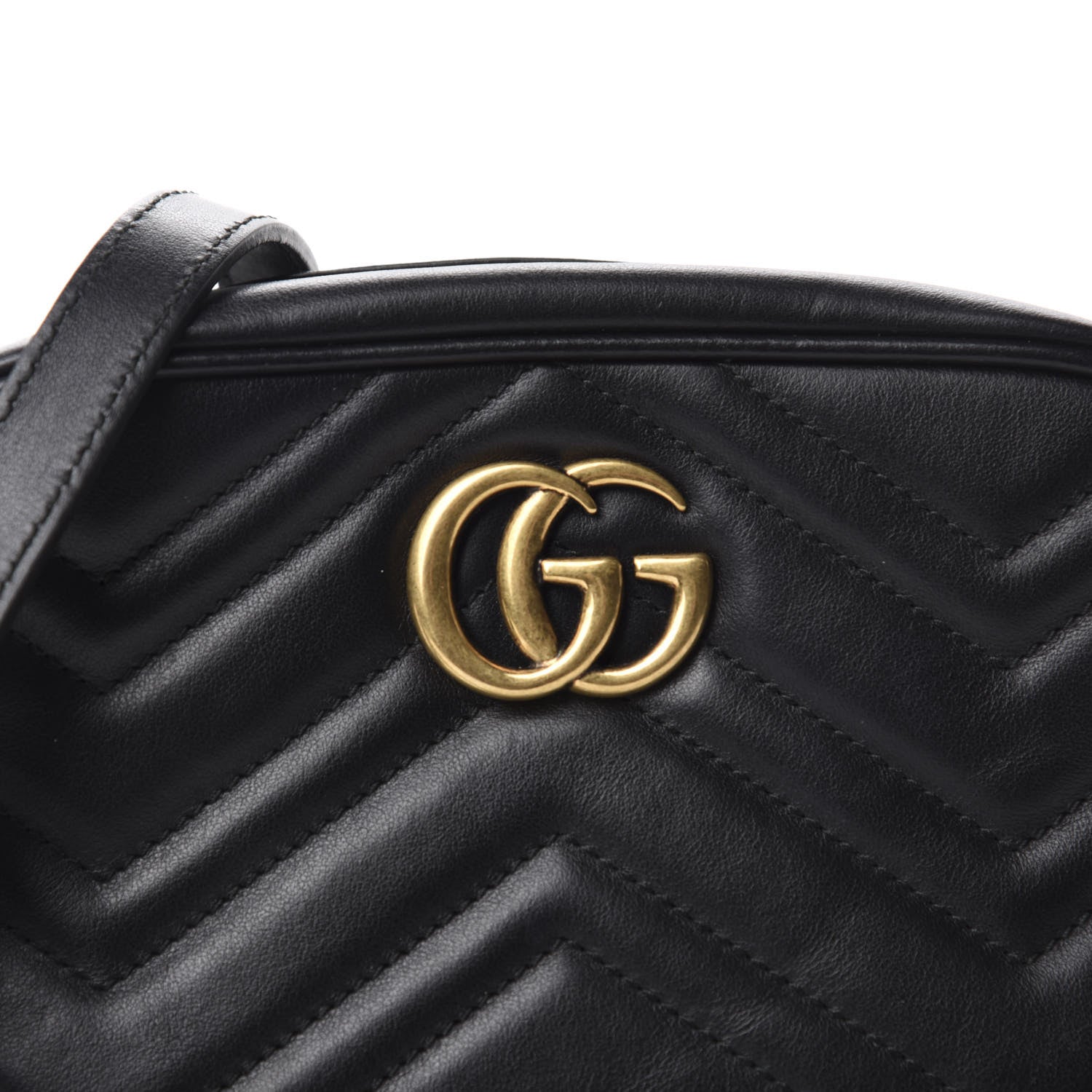 Gucci Calfskin Matelasse Mini GG Marmont Chain Shoulder Bag Black 10 of 10