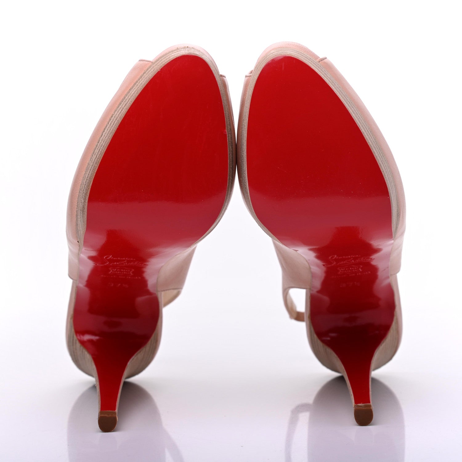 Christian Louboutin Calfskin Catenita 110 Pumps 37.5 Nude 5 of 12