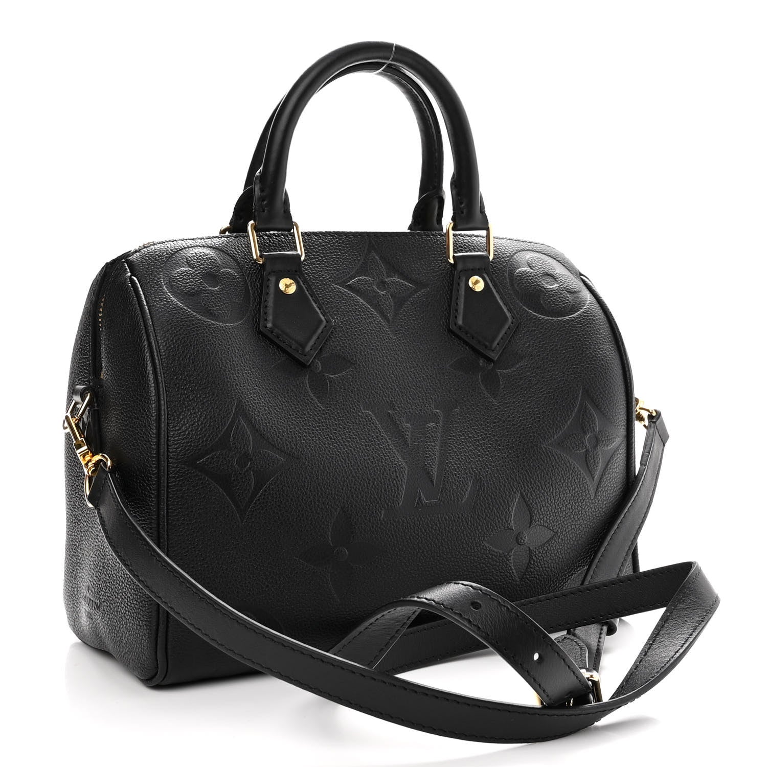 Louis Vuitton Empreinte Monogram Giant Speedy Bandouliere 25 Black 3 of 9