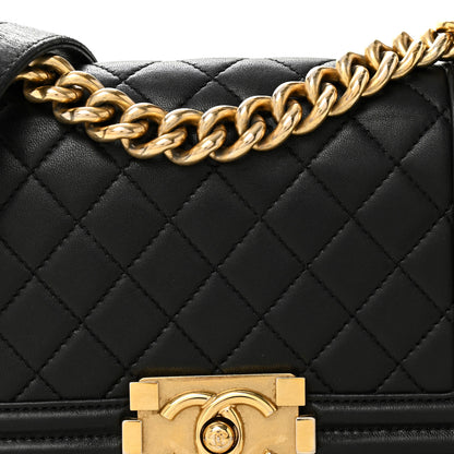 Chanel Lambskin Quilted Small Boy Flap Black 14 of 19
