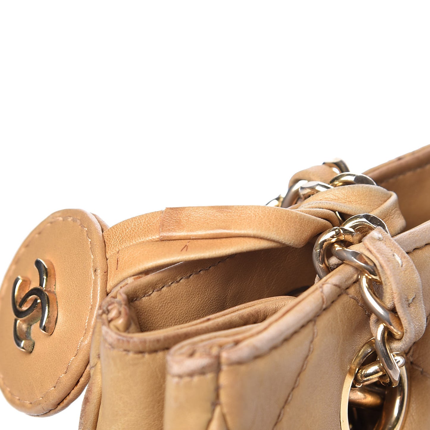 Lambskin Quilted Tote Beige