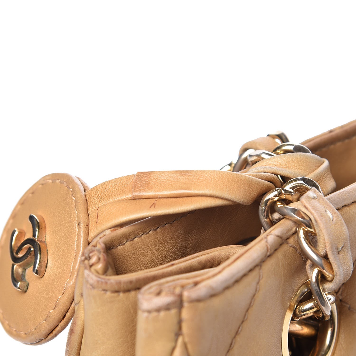 Chanel Lambskin Quilted Tote Beige 13 of 30