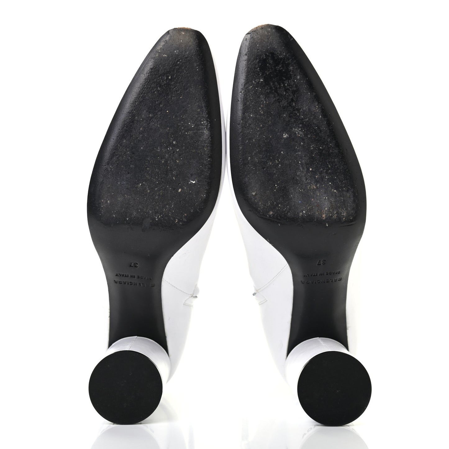 Shiny Sheepskin 20mm Oval Booties 37 White Black