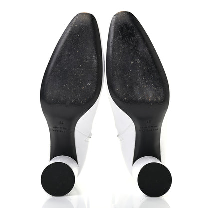 Balenciaga Shiny Sheepskin 20mm Oval Booties 37 White Black 5 of 11