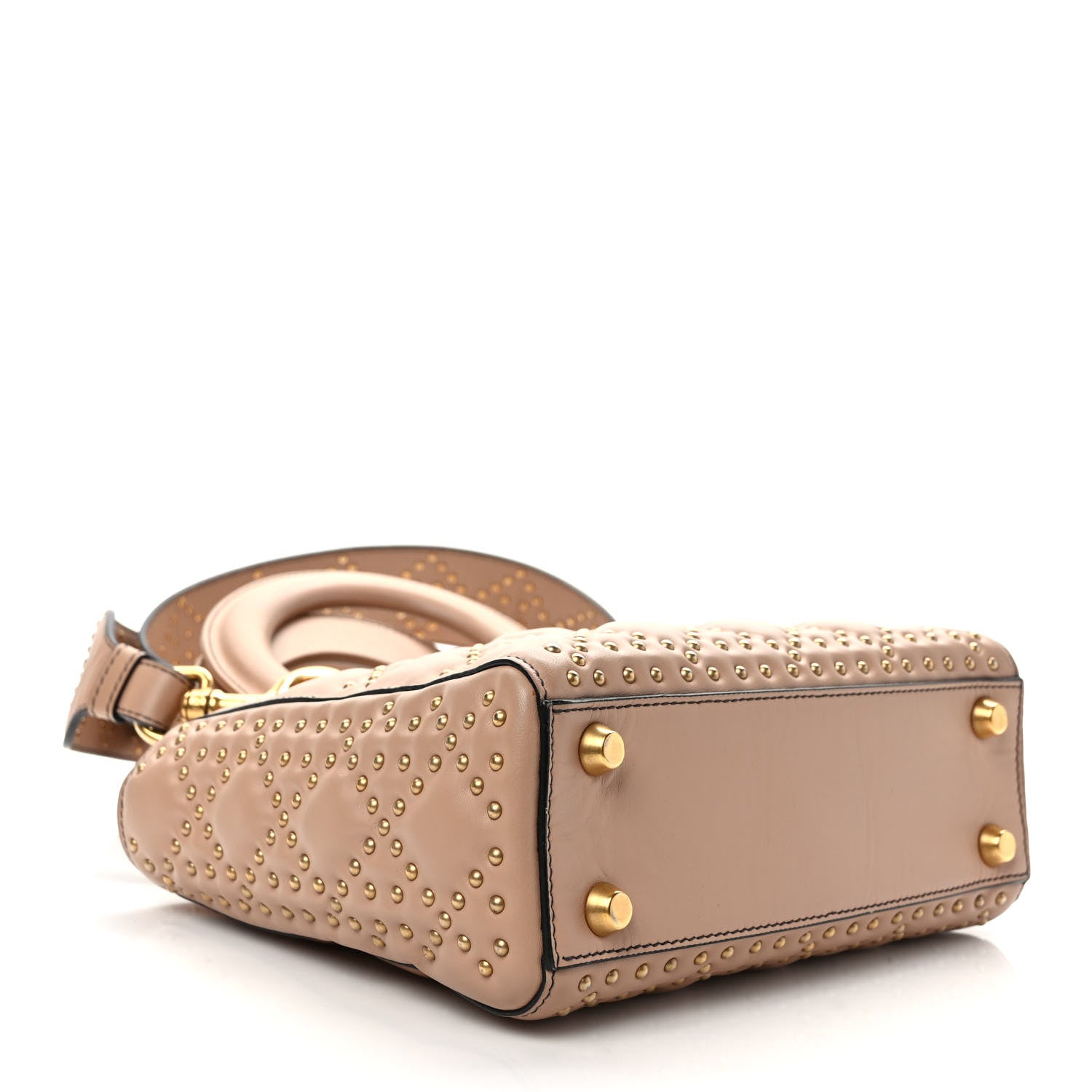 Christian Dior Calfskin Cannage Studded Small Supple Lady Dior Light Pink 4 of 11