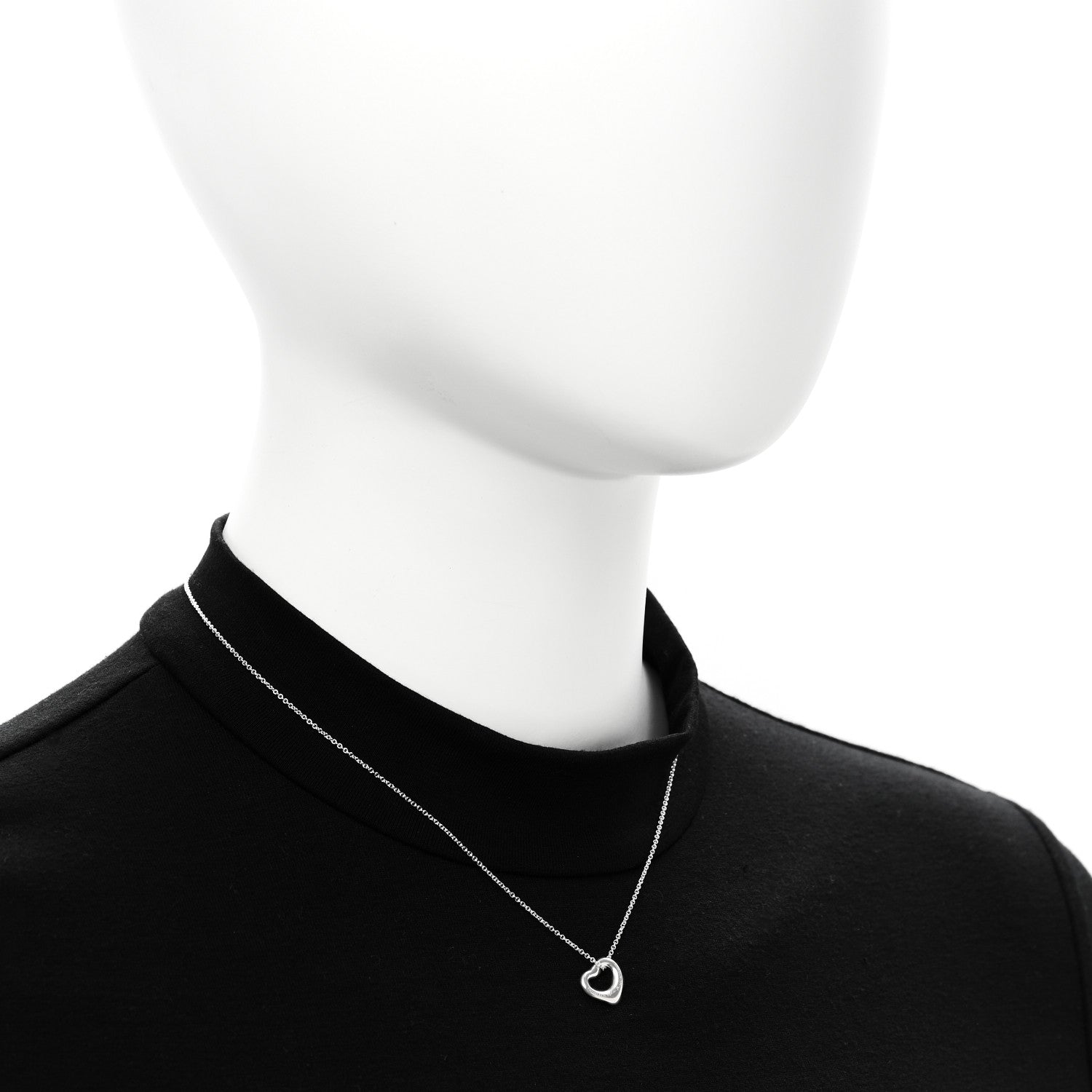 Tiffany Sterling Silver 11mm Elsa Peretti Open Heart Pendant
