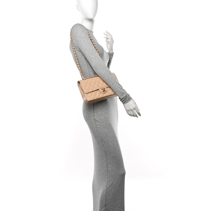 Chanel Caviar Quilted Medium Double Flap Beige 2 of 10