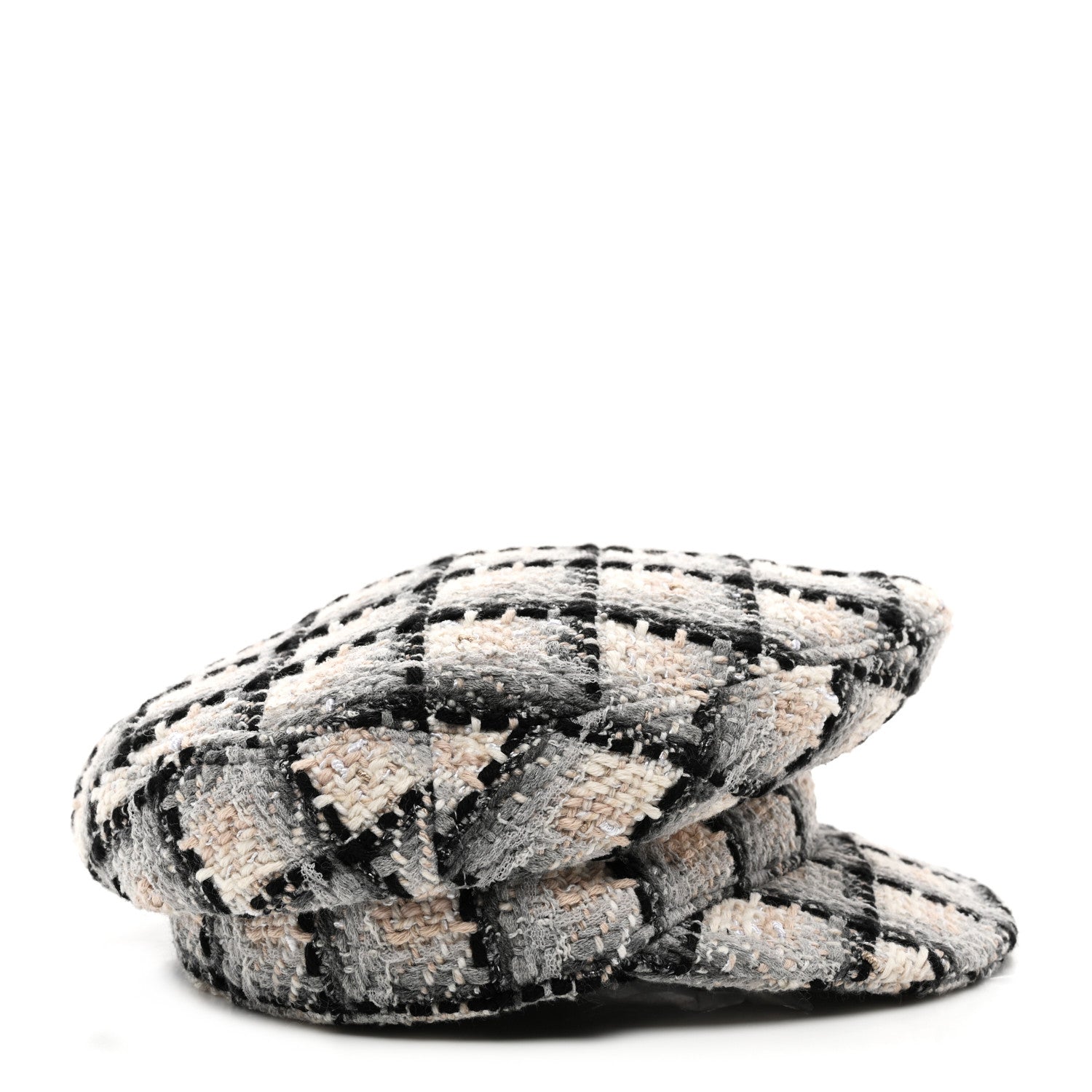 Chanel Cotton Tweed CC Beret S White Black Multicolor 5 of 8