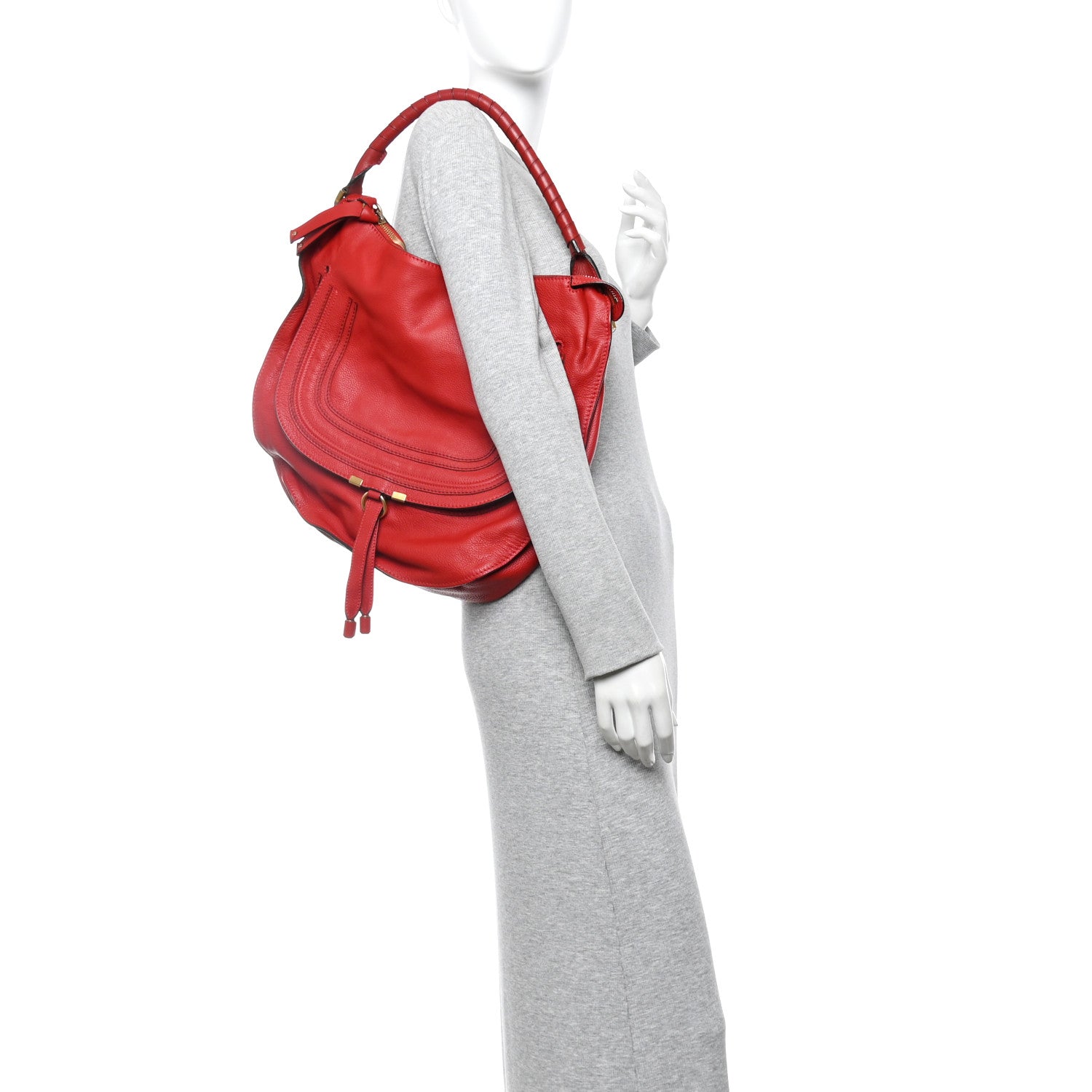 Chloe Calfskin Large Marcie Hobo Red 2 of 13