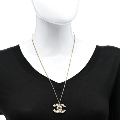 Chanel Pearl CC Pendant Necklace Light Gold 2 of 6