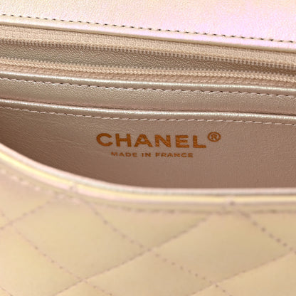 Chanel Iridescent Lambskin Quilted Mini Rectangular Flap Ivory 6 of 11