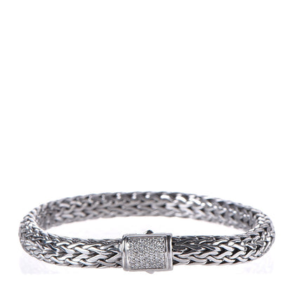 John Hardy Sterling Silver Diamond 7.5mm Classic Chain Bracelet 1 of 4