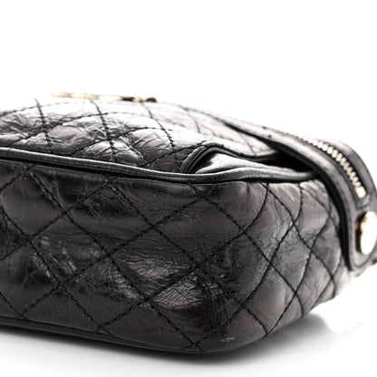 Chanel Glazed Crackled Calfskin Quilted CC Crossbody Black 10 of 10