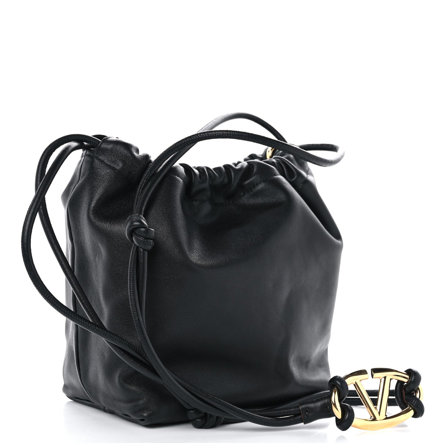 Nappa Vlogo Pouf Pouch Black