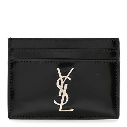 Saint Laurent Patent Calfskin Monogram Credit Card Case Black 1 of 8