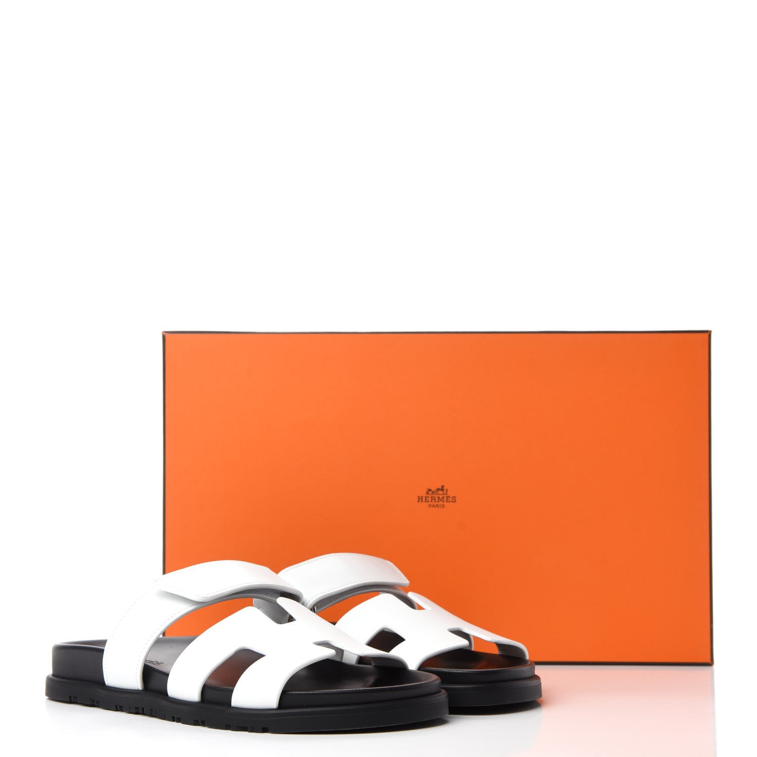 Hermes Calfskin Womens Chypre Sandals 38 White 9 of 9