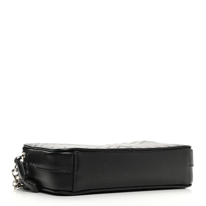 Prada Nappa Impunture Diagramme Mini Double Zip Chain Crossbody Bag Black 4 of 12