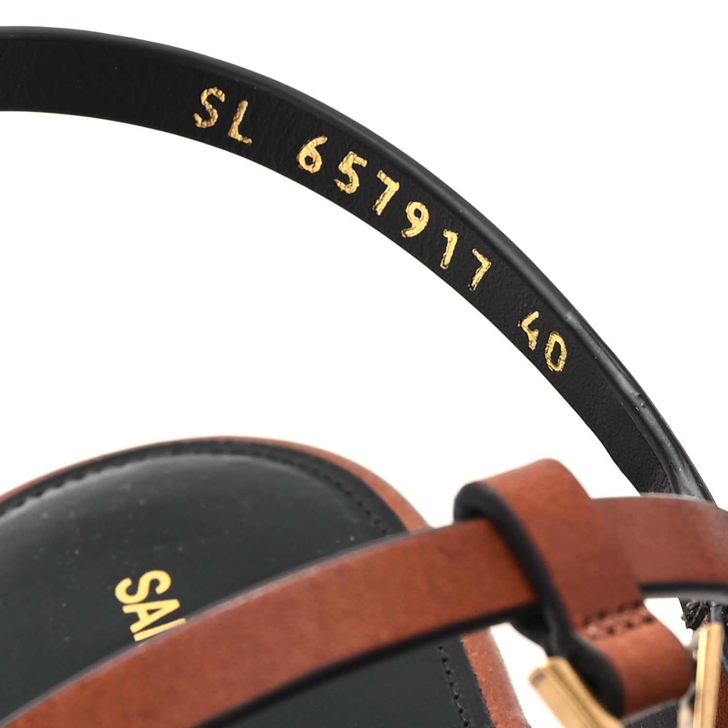 Saint Laurent Calfskin Maine Cassandra Monogram 05 Sandals 40 New Papaya 9 of 10