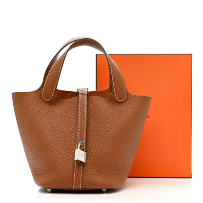 Hermes Taurillon Clemence Picotin Lock 18 PM Gold 11 of 11