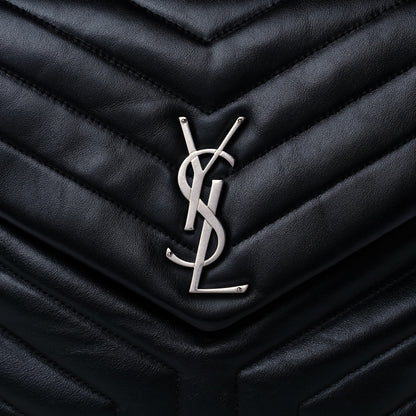 Saint Laurent Calfskin Y Quilted Monogram Medium Loulou Chain Satchel Black 9 of 12