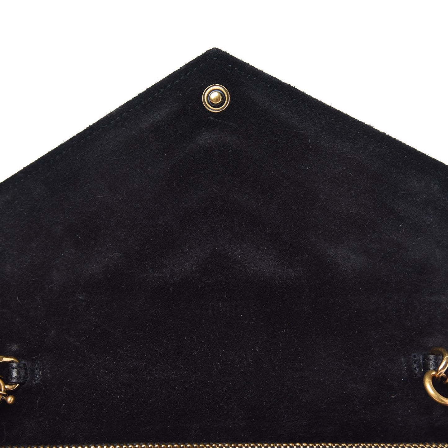 Metallic Calfskin Matelasse Chevron Monogram Envelope Chain Wallet Fuchsia