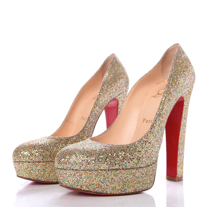 Christian Louboutin Glitter Bibi 140 Pumps 38 Gold 3 of 9