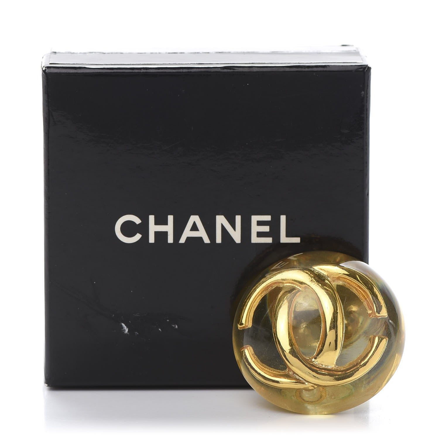 Chanel Resin CC Brooch Gold 5 of 5