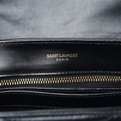 Saint Laurent Calfskin Y Quilted Monogram Toy Loulou Crossbody Bag Black 6 of 10