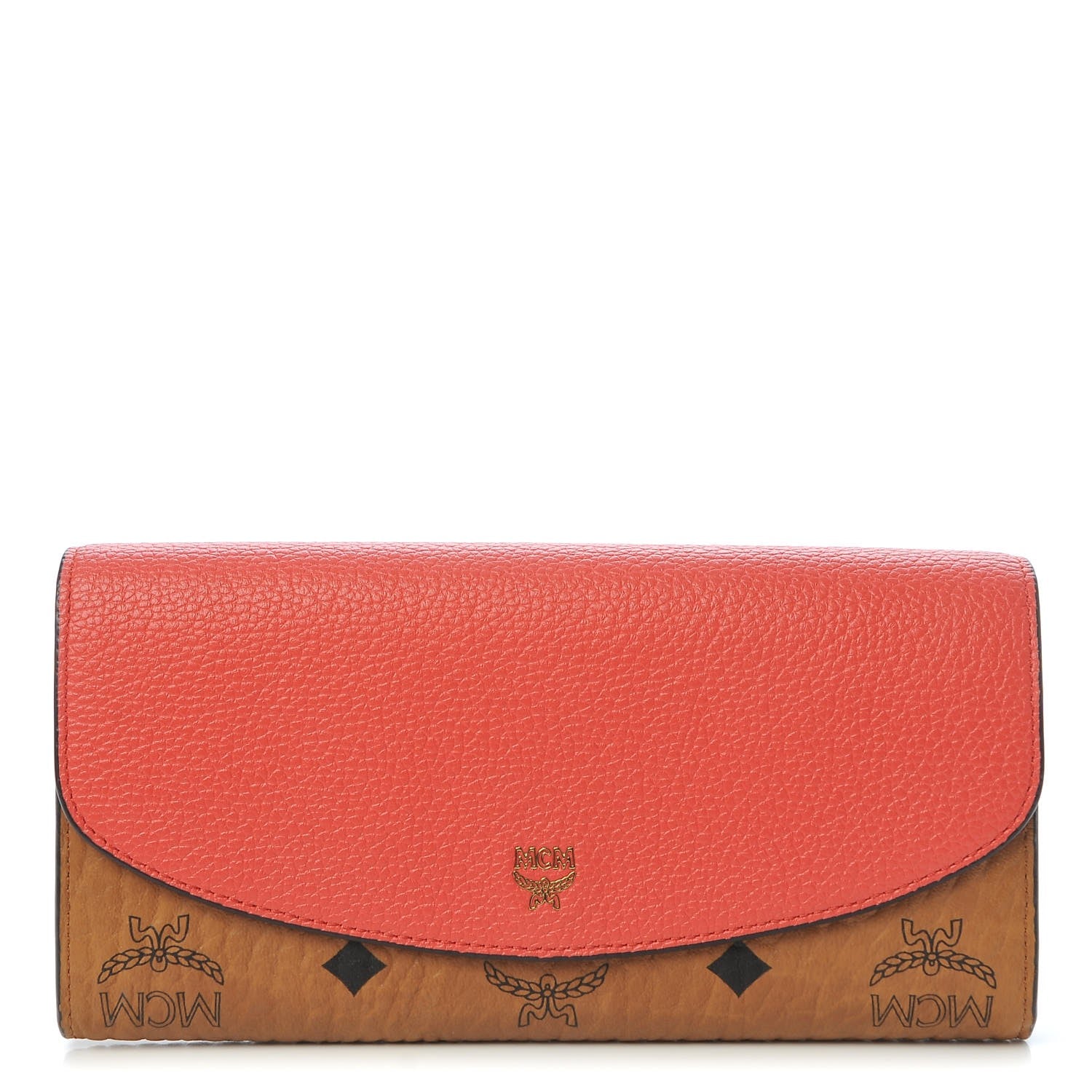 MCM Visetos Grained Calfskin Large Two Fold Wallet Ruby Red 1 of 10