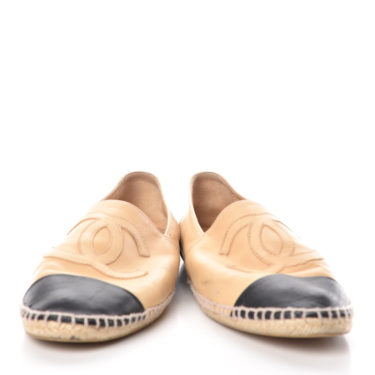 Lambskin CC Espadrilles 40 Beige Black