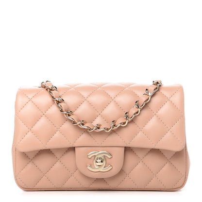 Chanel Lambskin Quilted Mini Rectangular Flap Dark Beige 1 of 11