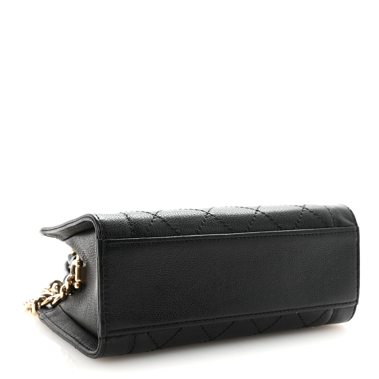 Chanel Grained Calfskin Stitched Mini Label Click Shopper Black 4 of 10