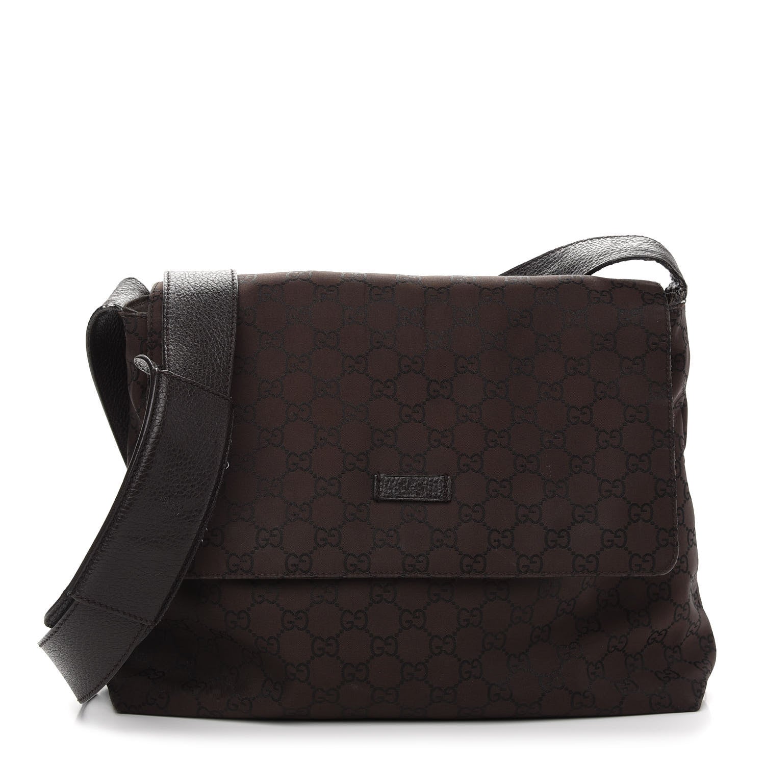 Gucci GG Monogram Flap Messenger Bag Brown 1 of 11