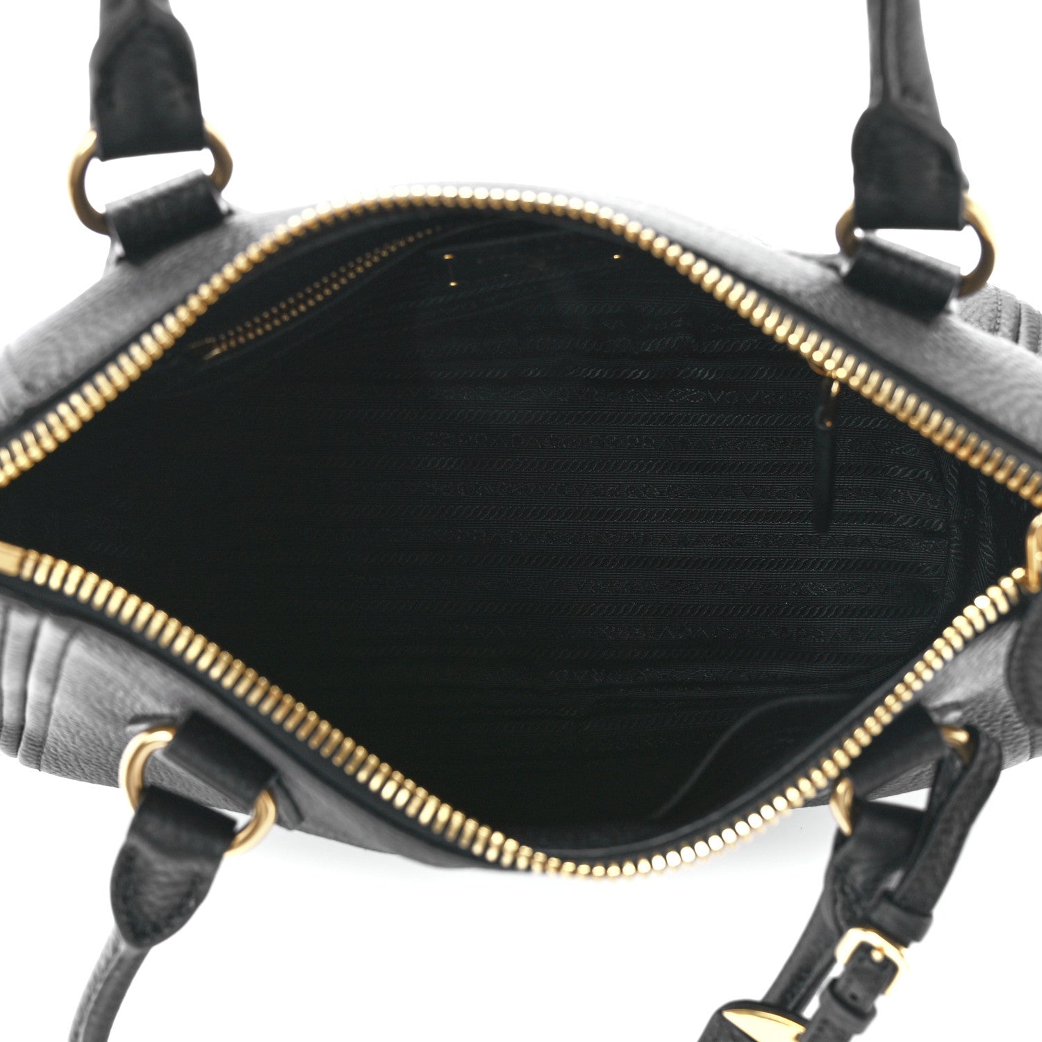 Prada Vitello Phenix Shoulder Bag Black 5 of 12
