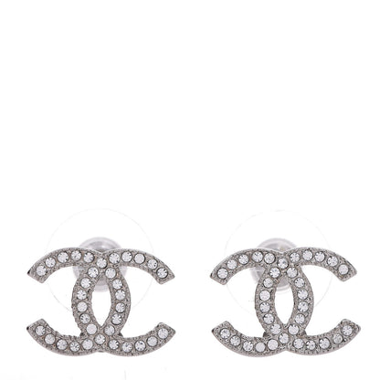 Chanel Crystal CC Earrings Light Grey 1 of 4