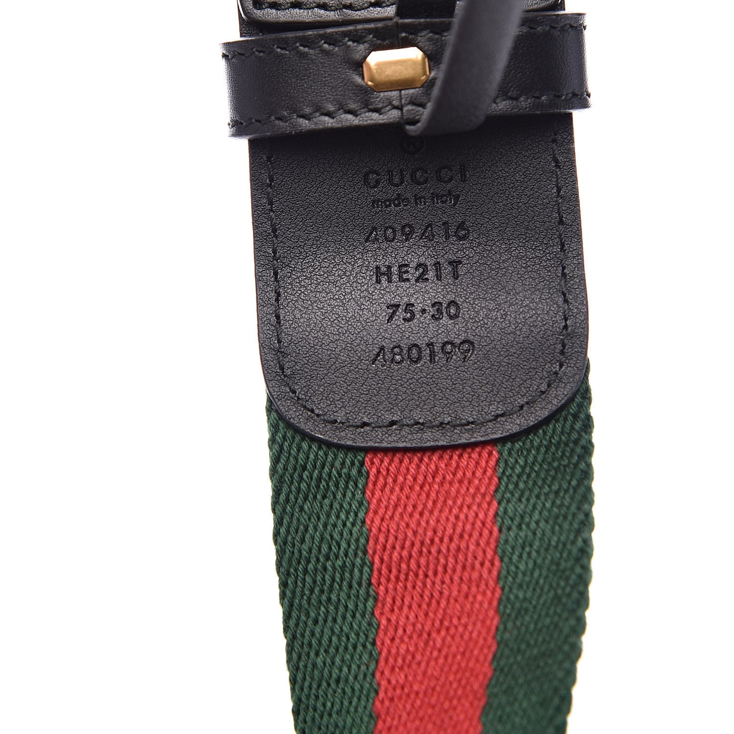 Nylon Calfskin Double G Web 40mm Belt 75 30 Green Red Black