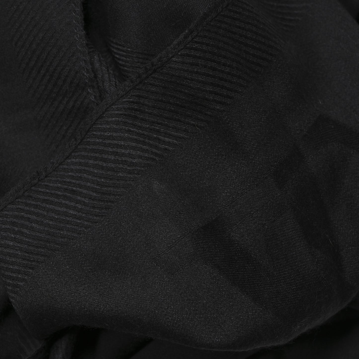 Cashmere Silk Monogram Stole Black