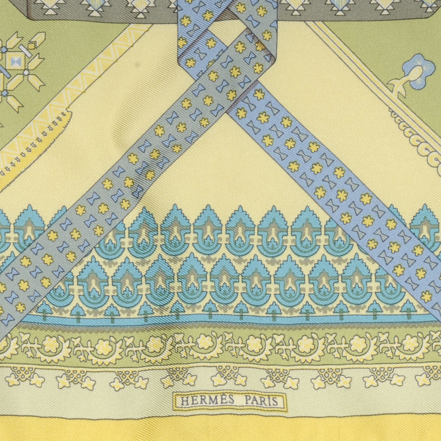 Hermes Silk Brins D Or Pocket Sqaure 4 of 5