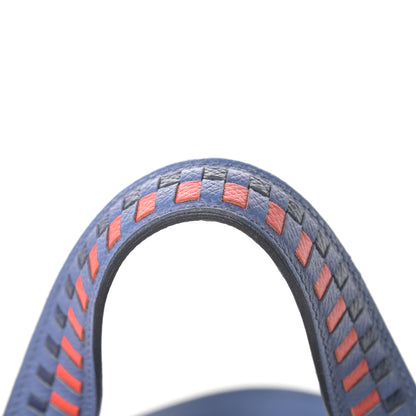 Hermes Epsom Tressage De Cuir Picotin Lock 18 PM Bleu Brighton Capucine Bleu Saphir 15 of 17