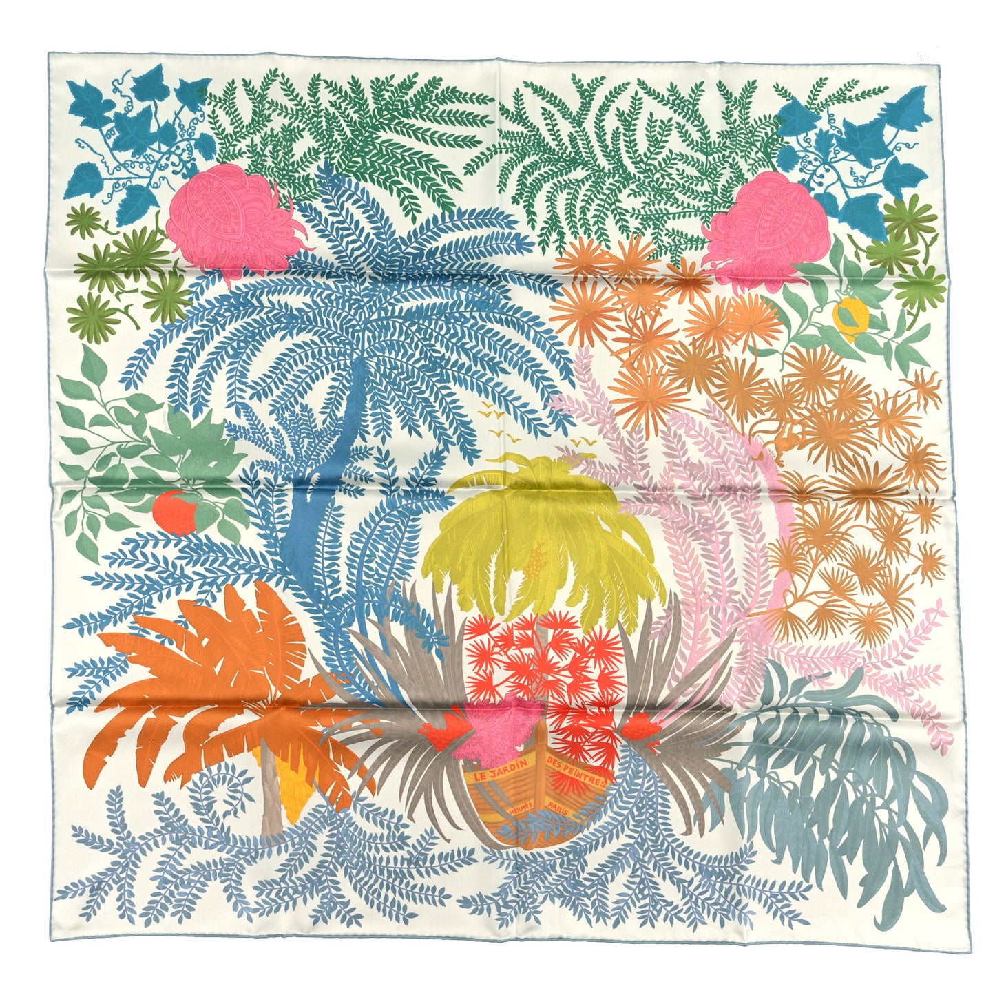 Silk Le Jardin Des Peintres Double Face Scarf 90