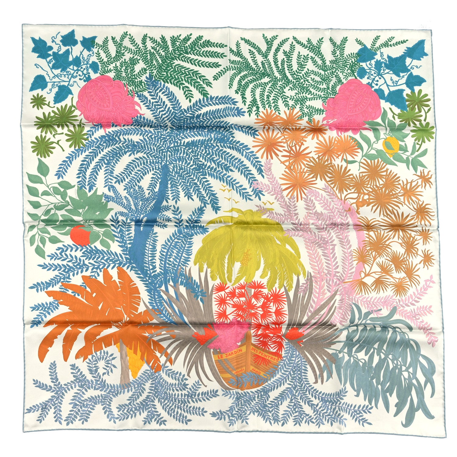 Hermes Silk Le Jardin Des Peintres Double Face Scarf 90 2 of 4