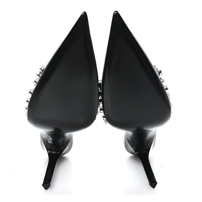 Gucci Vernice Crystal Nappa Charlotte Signoria Slingback Pumps 40 Black 6 of 9