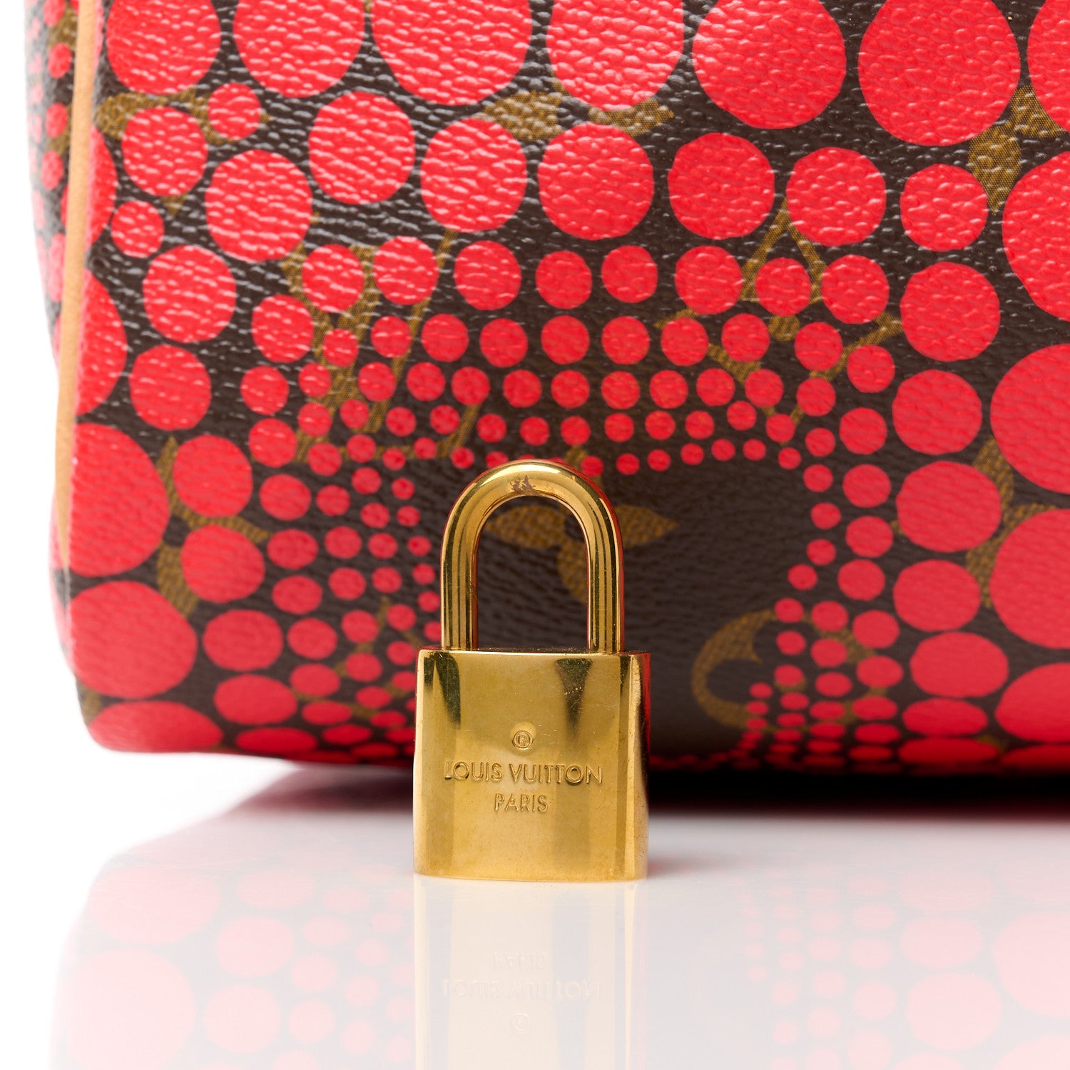 Louis Vuitton LOUIS VUITTON Monogram Kusama Town Speedy 30 Red 9 of 14