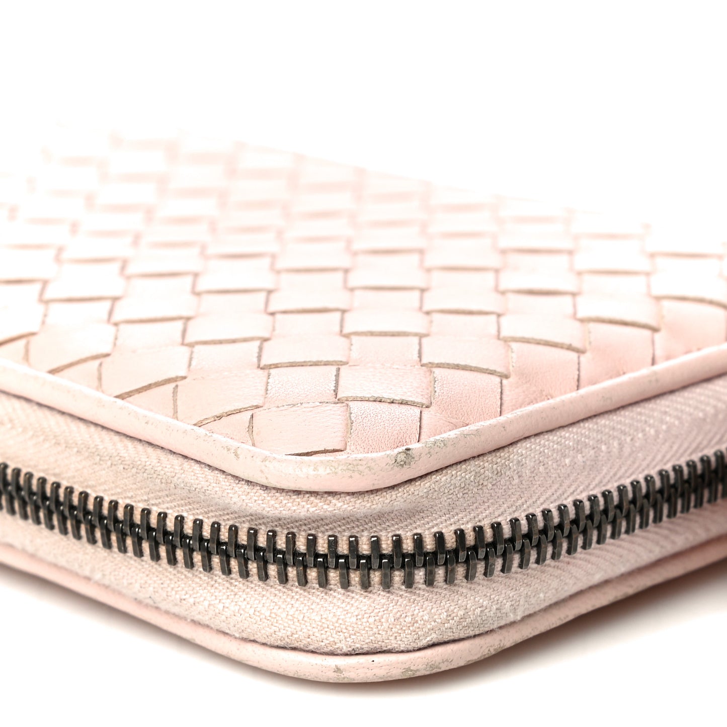 Nappa Intrecciato Zip Around Wallet Petale