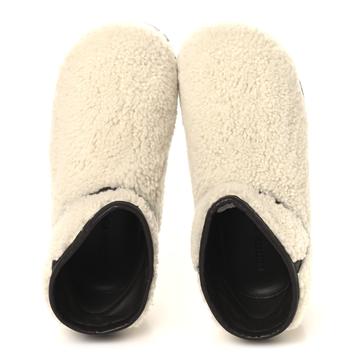 Shearling Snap Ankle Boots 40 White