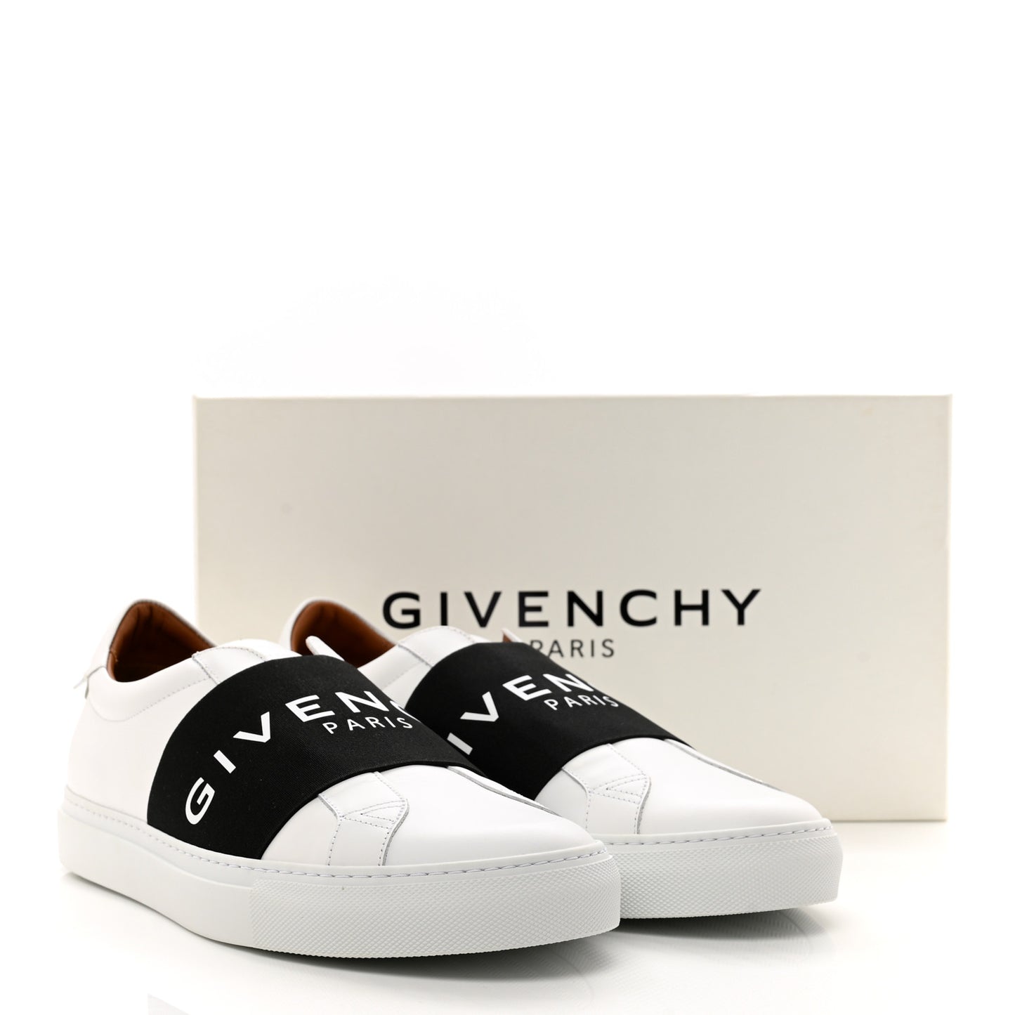 Calfskin Band Logo Mens Urban Street Sneakers 45 White Black